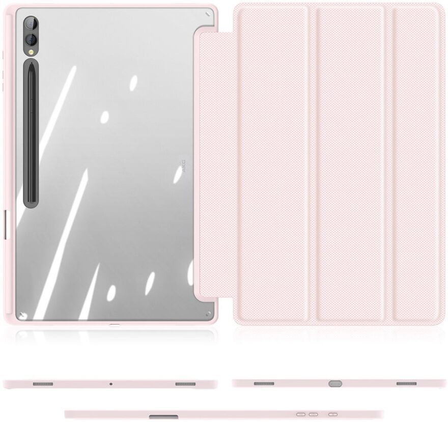 Dux Ducis Toby Samsung Tab S11 Ultra Hoes Tri-Fold Book Case Roze afbeelding 9
