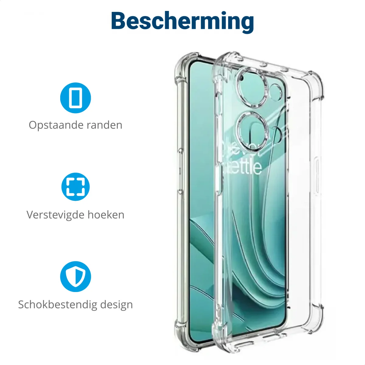 OnePlus Nord 3 Hoesje Schokbestendig en Dun TPU Back Cover Transparant afbeelding 4