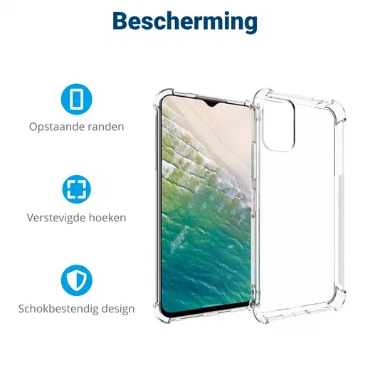 Nokia C32 Hoesje Schokbestendig en Dun TPU Back Cover Transparant afbeelding 4