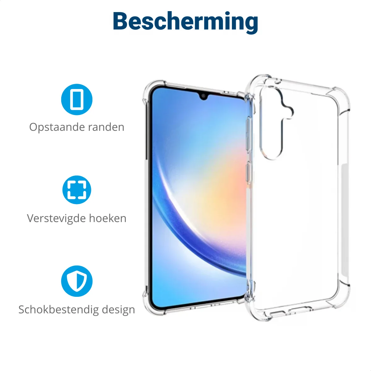 Samsung Galaxy S23 FE Hoesje Schokbestendig en Dun TPU Transparant afbeelding 4