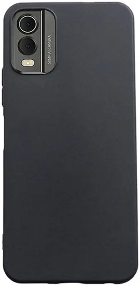 Nokia C32 Hoesje Dun TPU Matte Back Cover Zwart afbeelding 2