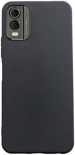 Nokia C32 Hoesje Dun TPU Matte Back Cover Zwart afbeelding 2