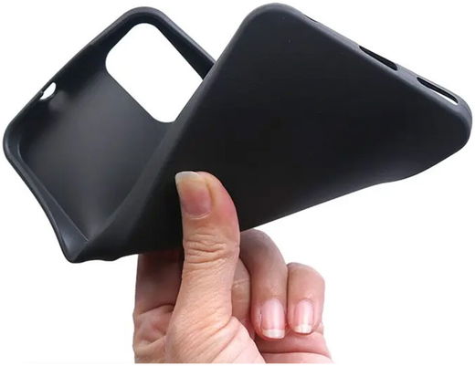 Nokia C32 Hoesje Dun TPU Matte Back Cover Zwart afbeelding 3