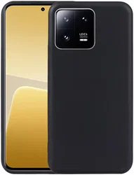 Xiaomi 13T / 13T Pro Hoesje Dun TPU Matte Back Cover Zwart afbeelding