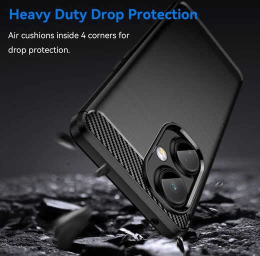 OnePlus Nord CE 3 Lite Hoesje Geborsteld TPU Back Cover Flexibel Zwart afbeelding 2