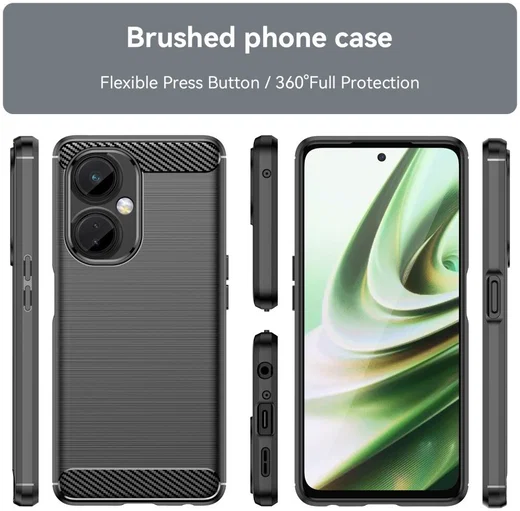 OnePlus Nord CE 3 Lite Hoesje Geborsteld TPU Back Cover Flexibel Zwart afbeelding 9