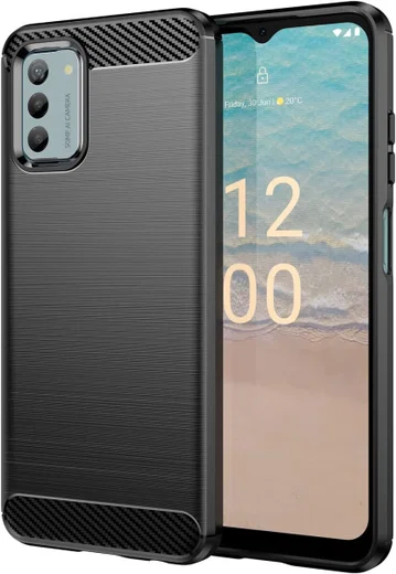 Nokia G42 Hoesje Geborsteld TPU Flexibele Back Cover Zwart afbeelding 1