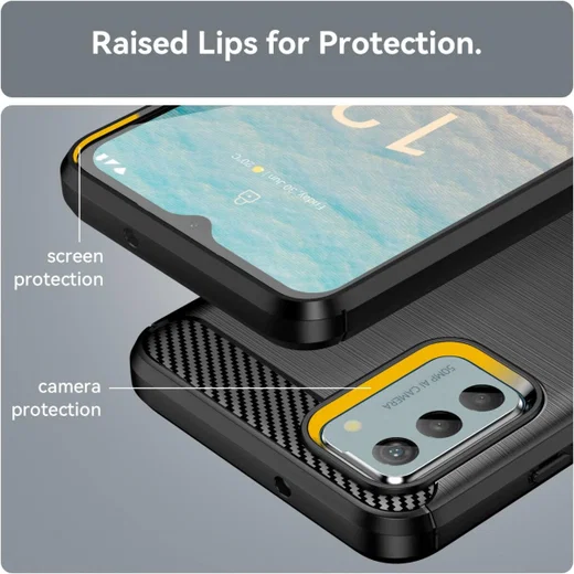 Nokia G42 Hoesje Geborsteld TPU Flexibele Back Cover Zwart afbeelding 7