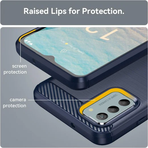 Nokia G42 Hoesje Geborsteld TPU Flexibele Back Cover Blauw afbeelding 7