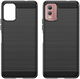 Nokia C32 Hoesje Geborsteld TPU Flexibele Back Cover Zwart afbeelding 2