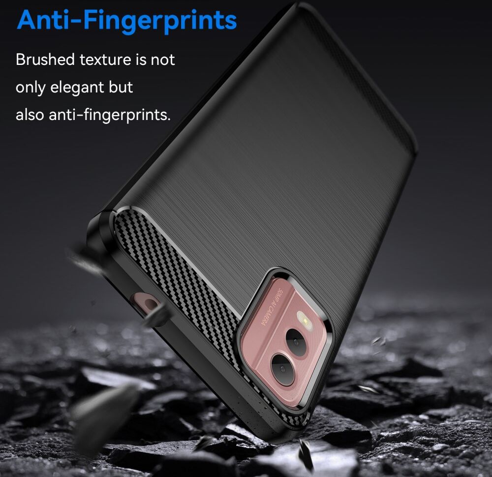 Nokia C32 Hoesje Geborsteld TPU Flexibele Back Cover Zwart afbeelding 4