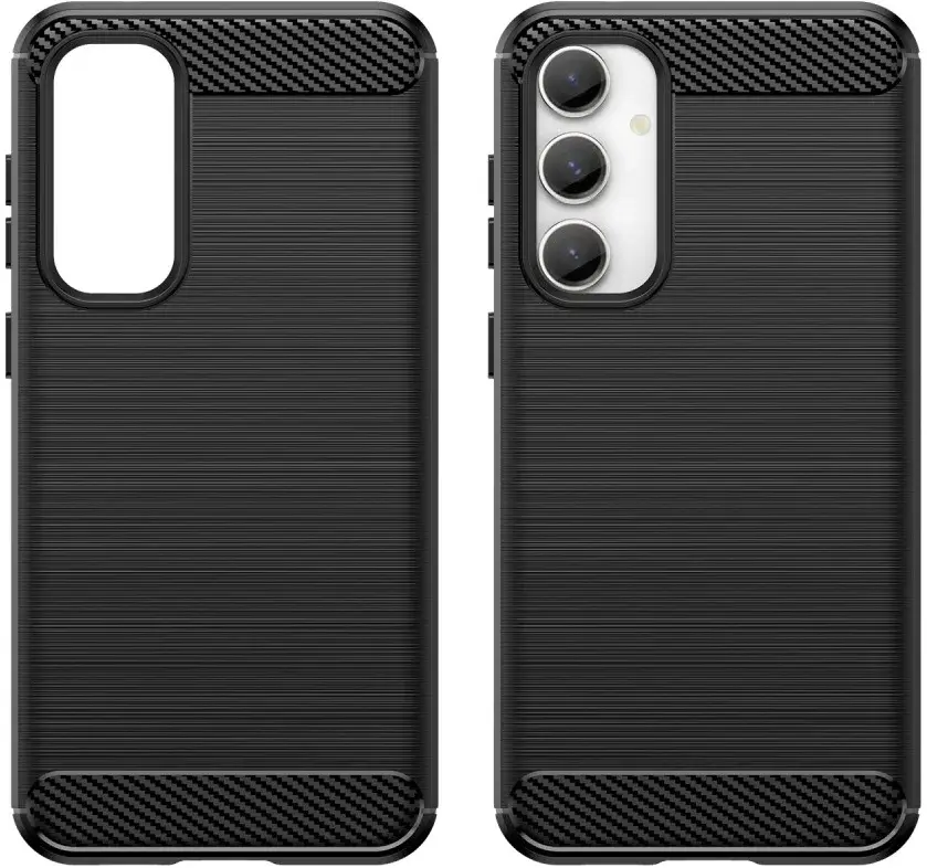 Samsung Galaxy S23 FE Hoesje Geborsteld TPU Flexibele Back Cover Zwart afbeelding 2
