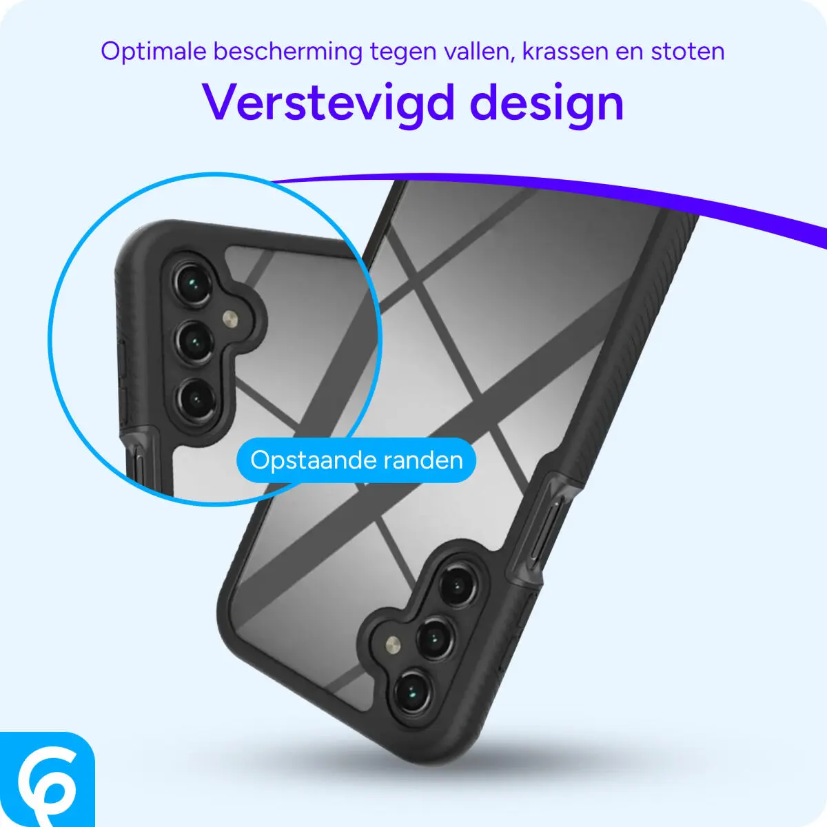 Samsung Galaxy A25 Hoesje Full Protect 360° Cover Hybride Blauw afbeelding 4