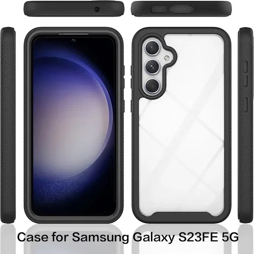 Samsung Galaxy S23 FE Hoesje Full Protect 360° Cover Hybride Zwart afbeelding 9