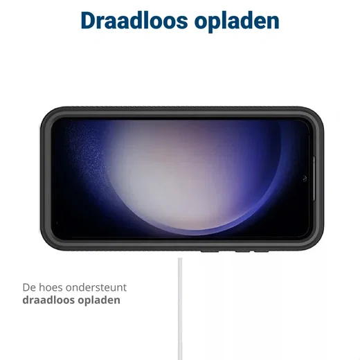 Samsung Galaxy S23 FE Hoesje Full Protect 360° Cover Hybride Zwart afbeelding 6