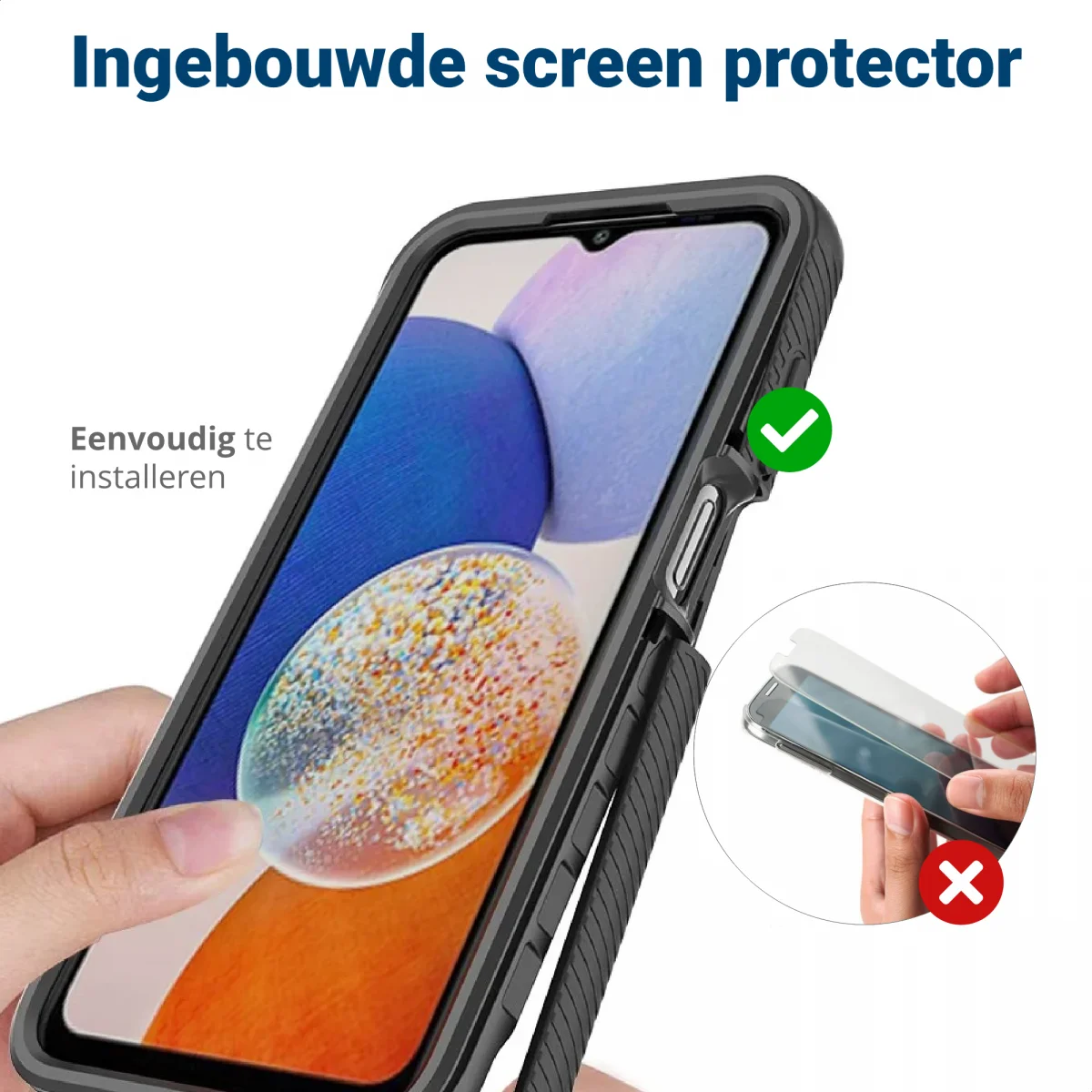 Samsung Galaxy S23 FE Hoesje Full Protect 360° Cover Hybride Zwart afbeelding 7