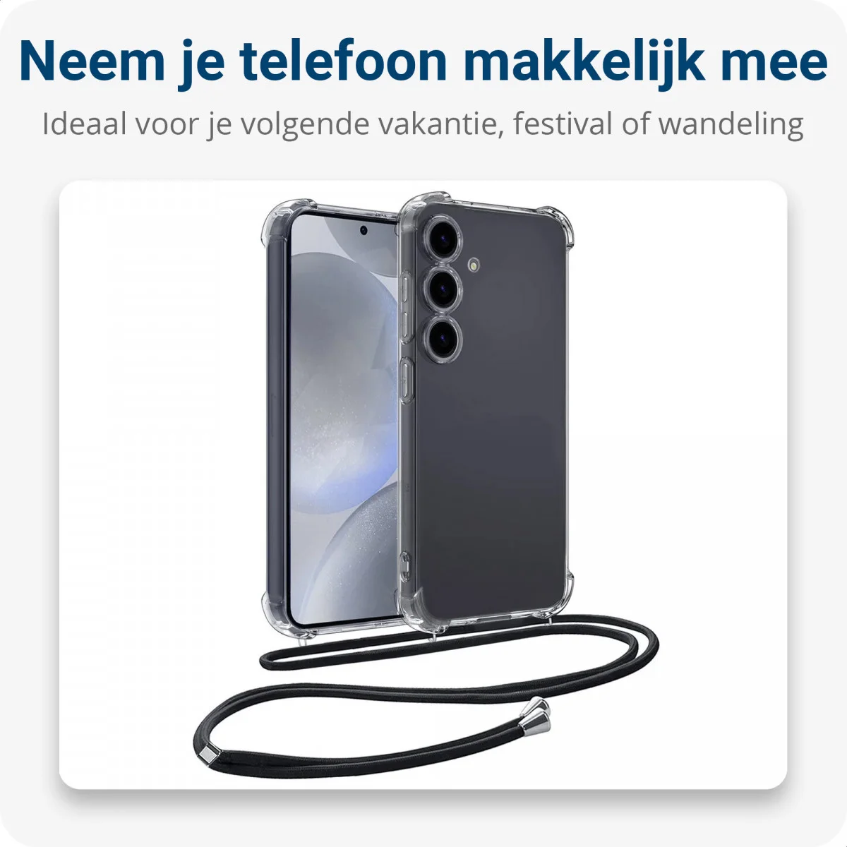 Samsung Galaxy S23 FE Hoesje met Koord Schokbestendig Transparant afbeelding 3