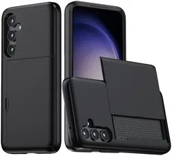 Samsung Galaxy S23 FE Hoesje met Kaarthouder Back Cover Zwart afbeelding