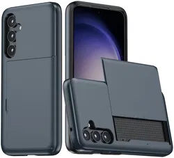 Samsung Galaxy S23 FE Hoesje met Kaarthouder Back Cover Blauw afbeelding