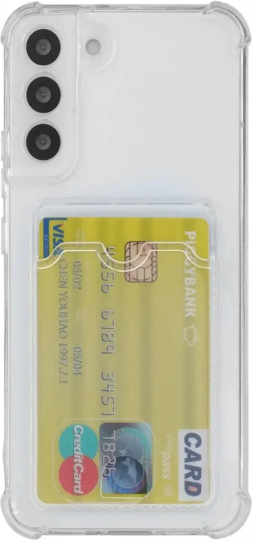 Samsung Galaxy S23 FE Hoesje Dun TPU met Pasjeshouder Transparant afbeelding 1