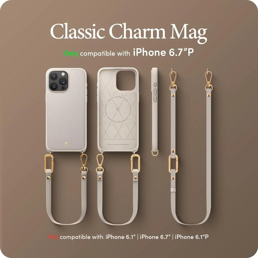 Spigen Cyrill Classic Charm MagSafe iPhone 15 Pro Max Hoesje Cream afbeelding 2