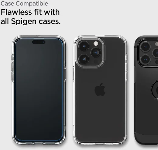 Spigen AlignMaster Apple iPhone 15 Pro Tempered Glass (2-Pack) afbeelding 6