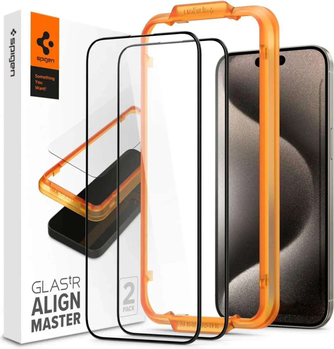 Spigen AlignMaster Apple iPhone 15 Pro Max Tempered Glass (2-Pack) afbeelding 1