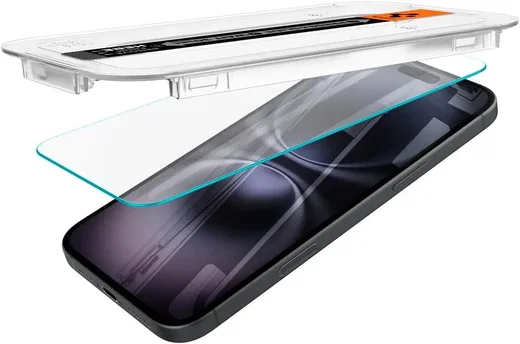 Spigen EZ Fit GLAS.tR Apple iPhone 16 / 15 Screen Protector Clear (2-Pack) afbeelding 2