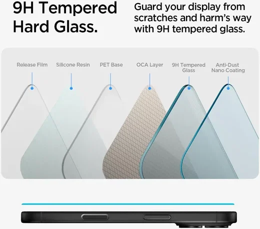 Spigen EZ Fit GLAS.tR Apple iPhone 16 / 15 Screen Protector Clear (2-Pack) afbeelding 7