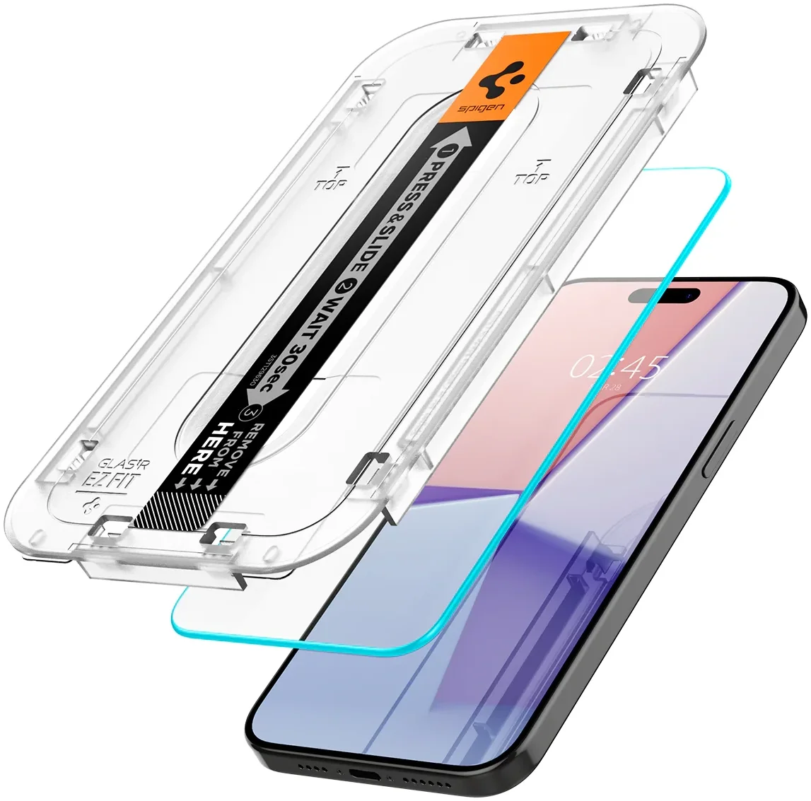 Spigen EZ Fit GLAS.tR iPhone 15 Pro Max Screen Protector Transparant 2-Pack afbeelding 2