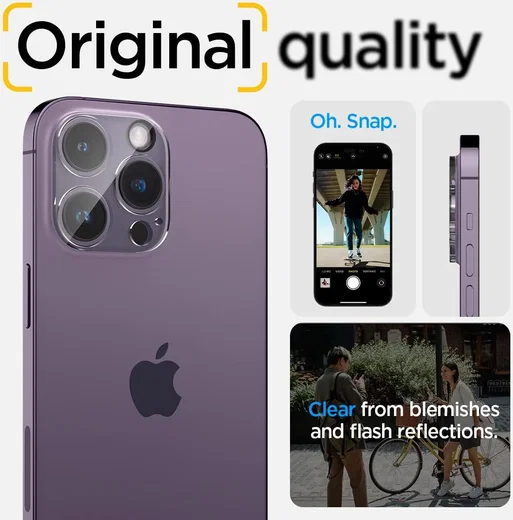 Spigen Optik iPhone 16 Pro (Max) / 15 Pro (Max) Camera Protector (2-Pack) afbeelding 5