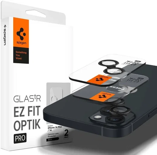 Spigen Optik Pro iPhone 15/15 Plus Camera Lens Protector Glas (2-Pack) afbeelding 1