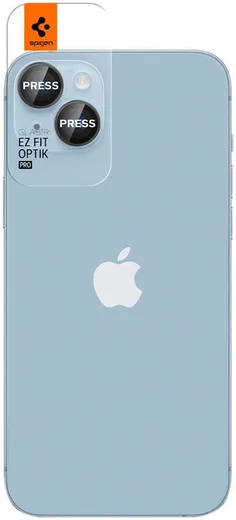 Spigen Optik Pro iPhone 15/15 Plus Camera Lens Protector Glas (2-Pack) afbeelding 2