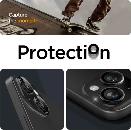 Spigen Optik Pro iPhone 15/15 Plus Camera Lens Protector Glas (2-Pack) afbeelding 4