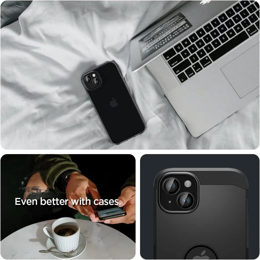 Spigen Optik Pro iPhone 15/15 Plus Camera Lens Protector Glas (2-Pack) afbeelding 7