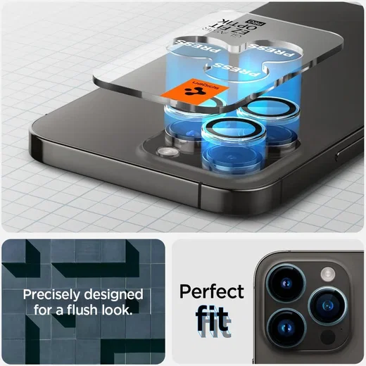 Spigen Optik iPhone 15 Pro/ 15 Pro max camera protector - 2 pack installatietray afbeelding 5