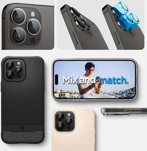 Spigen Optik iPhone 15 Pro/ 15 Pro max camera protector - 2 pack installatietray afbeelding 7