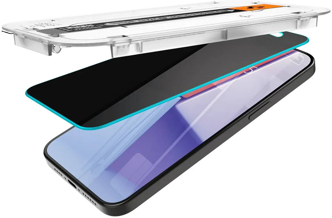 Spigen EZ Fit Glas.tR Apple iPhone 15 Pro Privacy Glass (2-Pack) afbeelding 13