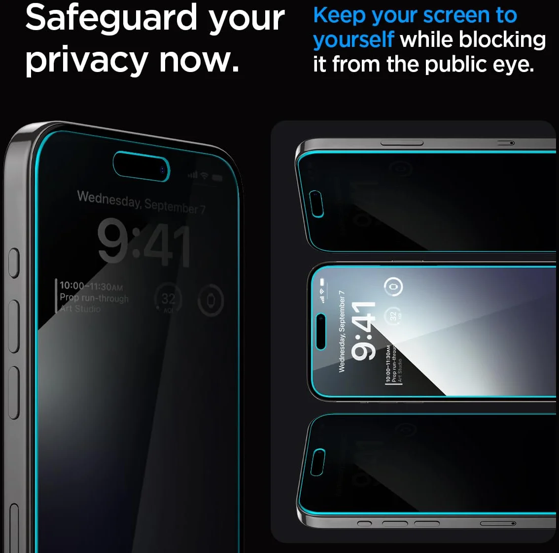 Spigen EZ Fit Glas.tR Apple iPhone 15 Pro Max Privacy Glass (2-Pack) afbeelding 4