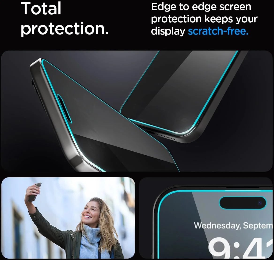 Spigen EZ Fit Glas.tR Apple iPhone 15 Pro Max Privacy Glass (2-Pack) afbeelding 9