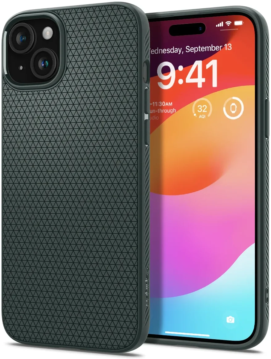 Spigen Liquid Air Apple iPhone 15 Hoesje Back Cover Groen afbeelding 1