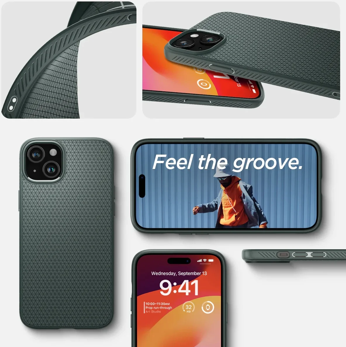 Spigen Liquid Air Apple iPhone 15 Hoesje Back Cover Groen afbeelding 7