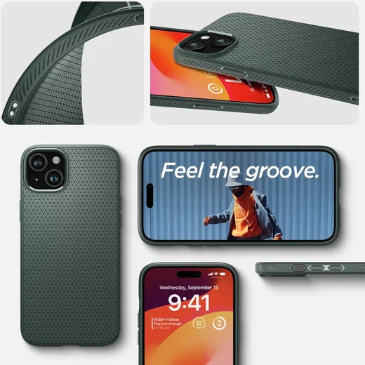 Spigen Liquid Air Apple iPhone 15 Hoesje Back Cover Groen afbeelding 7