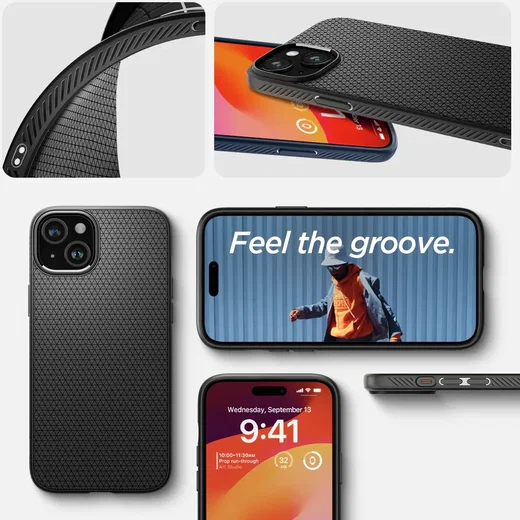Spigen Liquid Air Apple iPhone 15 Hoesje Back Cover Matte Zwart afbeelding 2
