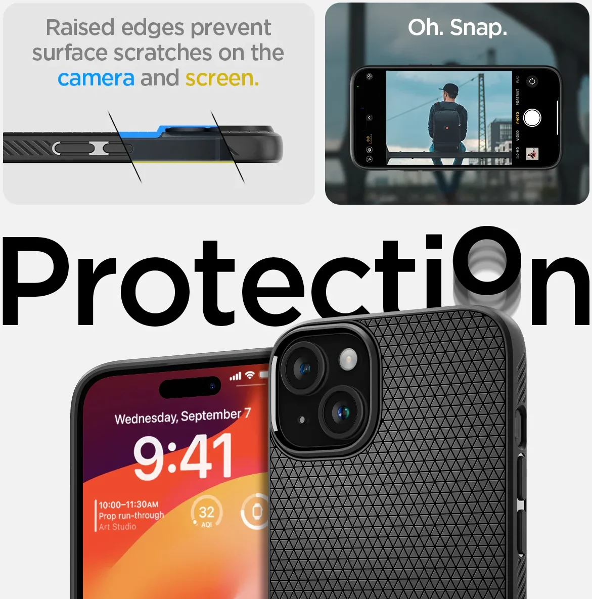 Spigen Liquid Air Apple iPhone 15 Hoesje Back Cover Matte Zwart afbeelding 5