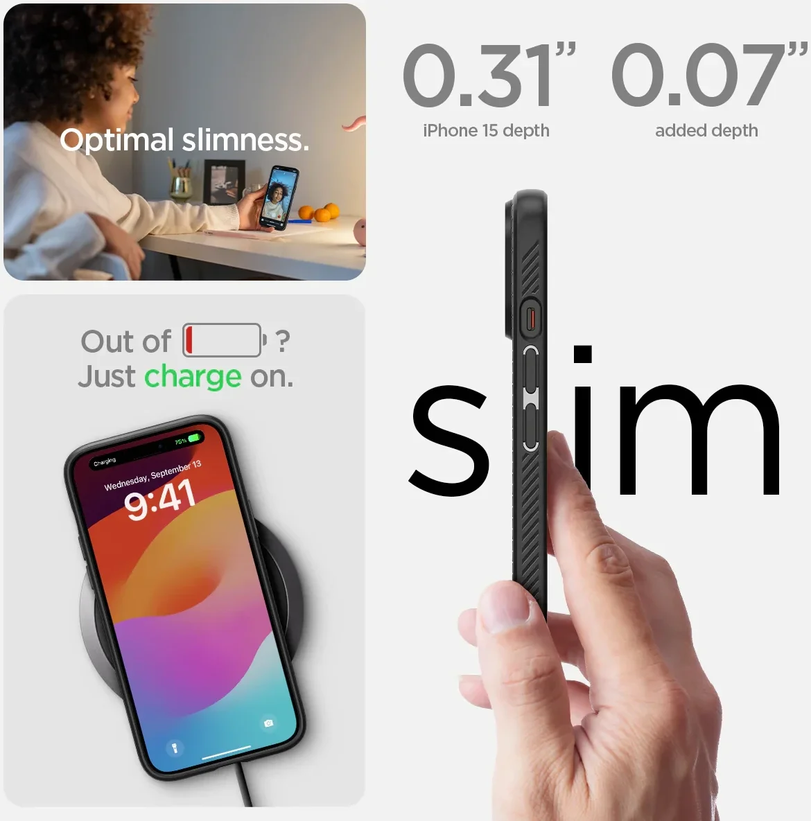 Spigen Liquid Air Apple iPhone 15 Hoesje Back Cover Matte Zwart afbeelding 6