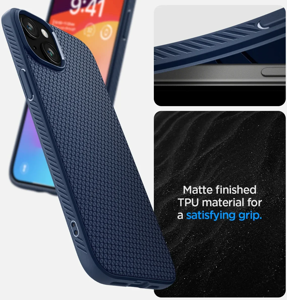 Spigen Liquid Air Apple iPhone 15 Hoesje Back Cover Blauw afbeelding 4