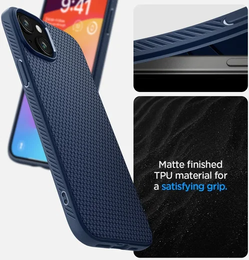Spigen Liquid Air Apple iPhone 15 Hoesje Back Cover Blauw afbeelding 4