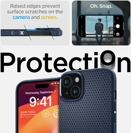Spigen Liquid Air Apple iPhone 15 Hoesje Back Cover Blauw afbeelding 5