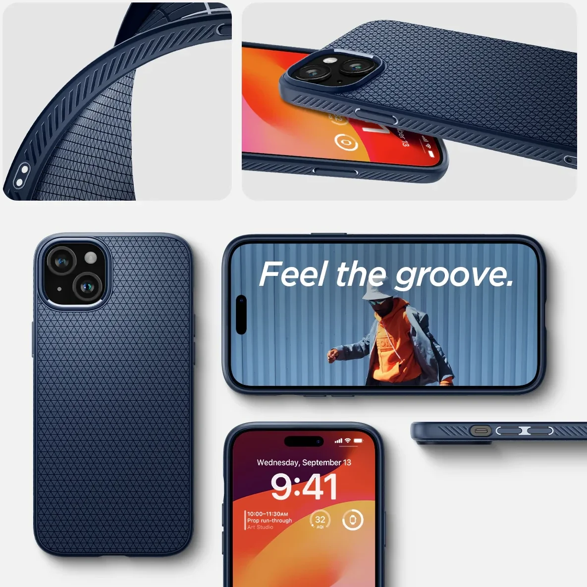 Spigen Liquid Air Apple iPhone 15 Hoesje Back Cover Blauw afbeelding 7